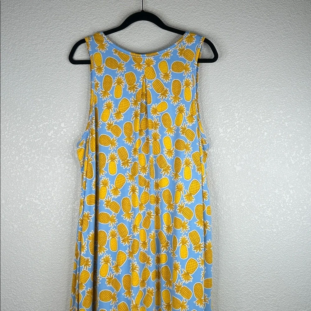 UGG by Koolaburra Blue‎ & Yellow Pineapple Print Tank Top Summer Dress Size XL